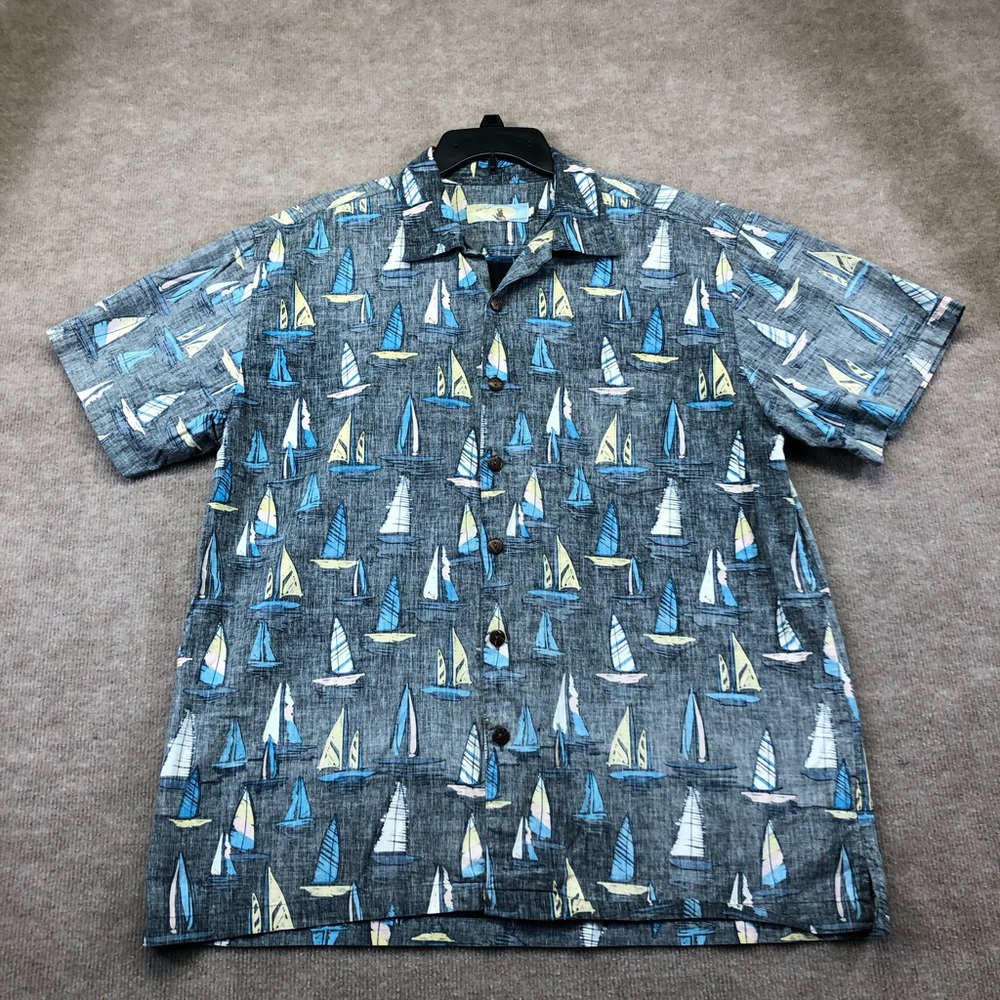 High Surf Sailboats Men’s Large Button Down 100% Cotton Shirt